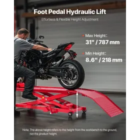 1000lbs Hydraulic Motorcycle Jack Lift Hoist Stand Dirt Street Bike ATV