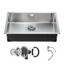 70cm Kitchen Sink Undermount Single Bowl Drop-In Basin Stainless Steel Bar