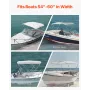 3 Bow Boat Bimini Tops, 600D Polyester Canopy with Aluminum Alloy Frame, Waterproof & Sun Shade Boat Awning Canopy with Storage 