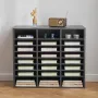 Literature Organizer, 24 Compartments Office Mailbox with Adjustable Shelves, Wooden Mailbox Sorter Medium Density Fiberboard Of