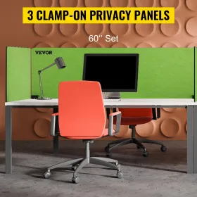Desk Divider 60'' Desk Privacy Panel, 3 Panels Privacy Acoustic Panel, Sound Absorbing Acoustic Privacy Panel, Reduce Noise and