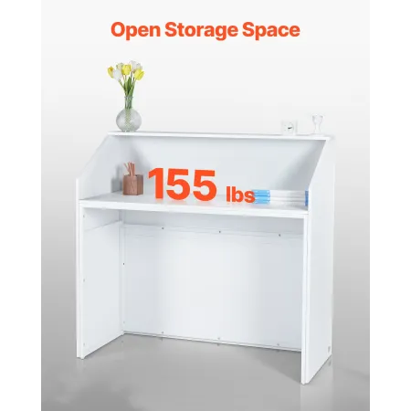 Reception Desk, 46.46 x 19.69 x 43.90 in Rectangular Front Counter Table, Office Reception Desk, Retail Counter and Front Recept
