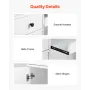 Reception Desk, 47.24 x 18.7 x 39.37 in Rectangular Front Counter Table, Office Reception Desk with LED Light, 2 Drawers and Pow