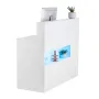 Reception Desk, 47.24 x 18.7 x 39.37 in Rectangular Front Counter Table, Office Reception Desk with LED Light, 2 Drawers and Pow