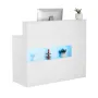 Reception Desk, 47.24 x 18.7 x 39.37 in Rectangular Front Counter Table, Office Reception Desk with LED Light, 2 Drawers and Pow