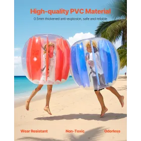 Inflatable Bumper Balls 2-Pack, 4FT/1.2M Body Sumo Ball, Durable Thick PVC Human Hamster Bubble Knocker for Outdoor Sports Team 