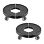 Trash Can Dolly with 4 Lockable Wheels, 440lbs Weight Capacity, 2 Packs Round Trash Can Roller Base, 15-22.8 in Adjustable, Heav