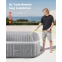 Oppustelig boblebad 4 til 6 personer 1850 x 660 mm firkantet