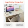 Reception Desk, 55.12 x 23.62 x 43.31 in Rectangular Front Counter Table, Office Reception Counter with Lockable Drawer and Stor