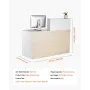 Reception Desk, 55.12 x 23.62 x 43.31 in Rectangular Front Counter Table, Office Reception Counter with Lockable Drawer and Stor