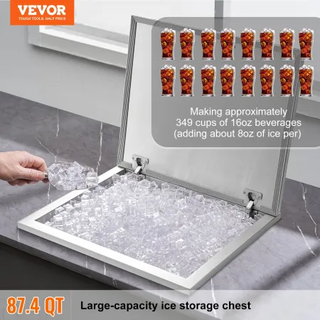 28 "X16" X17 "Drop in is Chest Ice Cooler Ice Bin Rustfrit stål