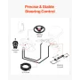 90HP Hydraulic Outboard Steering Kit, Marine Boat Hydraulic Steering System with 13.5-inch Steering Wheel, Helm Pump, Hydraulic 