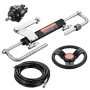 90HP Hydraulic Outboard Steering Kit, Marine Boat Hydraulic Steering System with 13.5-inch Steering Wheel, Helm Pump, Hydraulic 