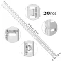 Shelf Pilaster, 72.7-inch 20 Pack, Adjustable Shelf Brackets Steel Mortise Mount Pilaster Strip Standards with 140 Screws, Suita