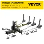 Weight Distribution Hitch, 1000 lb Tongue Capacity Load Leveling Hitch with Sway Control, 2" Ball & 4" Drop/Rise & 4 Chains & Un