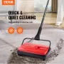 Carpet Sweeper Manual, Floor Sweeper with 300 ml Dustbin Capacity Easy to Empty, 17 cm Cleaning Width for Home Office Carpets Pe