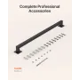 Wall Mounted Stair Handrail, 1215mm Black Iron Staircase Handrail Indoor, 113kg Load Capacity, Industrial Railing Hand Rail for 
