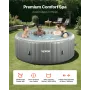 Inflatable Hot Tub, 4 to 6 Person Capacity, 2080 x 660mm Round Portable Outdoor Spa, with 130 Soothing Jets, Filter, Cover and M