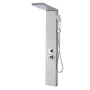 Shower Panel Tower System with Rainfall Waterfall Shower Head, LED, 53 in Brushed Stainless Steel Shower Column, 5-Function Fauc