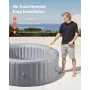 Inflatable Hot Tub, 2 to 4 Person Capacity, 1800 x 660mm Round Portable Outdoor Spa, with 110 Soothing Jets, Filter, Cover and M