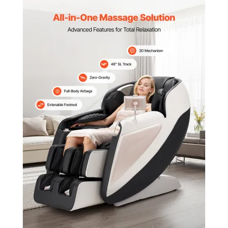 Massagestol Full Body Zero Gravity Rure med SL-Track & 36