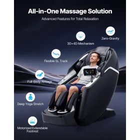 Massage Chair Full Body 3D/4D Massage Recliner w/ SL-Track & Yoga Stretch
