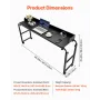 Overbed Table Mobile Bed Side Desk 4 Wheels (2 med bremser) &