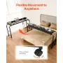 Overbed Table Mobile Bed Side Desk 4 Wheels (2 med bremser) &