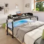 Overbed Table Mobile Bed Side Desk 4 Wheels (2 med bremser) &