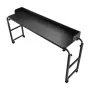Overbed Table, Mobile Bed Side Table with 4 Wheels (2 with Brakes) and Power Socket, Height Adjustable Rolling Laptop Desk, Port