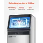 Commercial Ice Maker Machine, 110lbs/24H Ice Maker Machine with 33lbs Storage Capacity, 50 Ice Cubes in 15 Minutes, LED Digital 