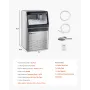 Commercial Ice Maker Machine, 110lbs/24H Ice Maker Machine with 33lbs Storage Capacity, 50 Ice Cubes in 15 Minutes, LED Digital 