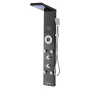 Shower Panel Tower System with Rainfall Shower Head, LED, 53 in Brushed Stainless Steel Shower Column, 6-Function Faucet, Wall-M
