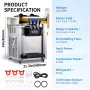 Commercial Ice Cream Maker, 22-30L/ H Profe, 2350W bordplade