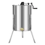 Honey Extractor, 4/8 Frame Manual Honey Spinner with Transparent Lid, Stainless Steel Honeycomb Drum Spinner with Height Adjusta