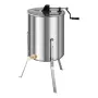 Honey Extractor, 4/8 Frame Manual Honey Spinner with Transparent Lid, Stainless Steel Honeycomb Drum Spinner with Height Adjusta