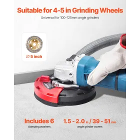 Angle Grinder Dust Shroud 4-5 in 6 Clamping Washers & 5 in Grinding Wheel