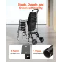 Folding Chair Rack, 150 LBS Capacity, Heavy-duty Chair Cart for Stacking 10 Chairs, Multi-Function Metal Chair Storage Dolly wit