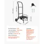 Folding Chair Rack, 150 LBS Capacity, Heavy-duty Chair Cart for Stacking 10 Chairs, Multi-Function Metal Chair Storage Dolly wit
