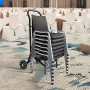 Folding Chair Rack, 150 LBS Capacity, Heavy-duty Chair Cart for Stacking 10 Chairs, Multi-Function Metal Chair Storage Dolly wit