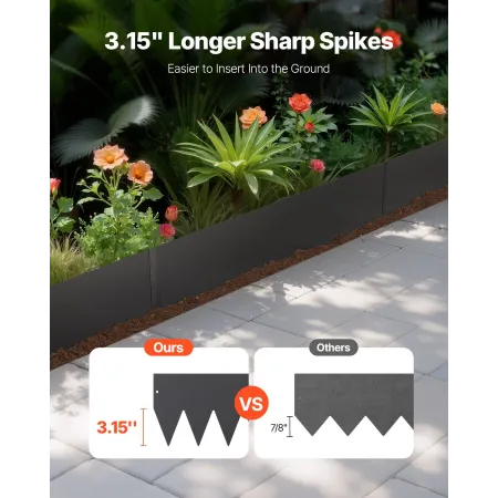 Steel Landscape Edging, 4 Packs 40 x 8 in Rust-Resistant Metal Landscape Edging, Bendable Garden Edging Border, Heavy Duty Lawn 
