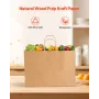 Kraft Paper Bags with Handles, 50Pcs 16 x 6 x 12 in, Large Paper Grocery Bags, Reusable & Recycled Brown Take-Out Sacks, Plain P
