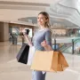 Kraft Paper Bags with Handles, 50Pcs 16 x 6 x 12 in, Large Paper Grocery Bags, Reusable & Recycled Brown Take-Out Sacks, Plain P