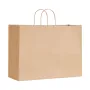 Kraft Paper Bags with Handles, 50Pcs 16 x 6 x 12 in, Large Paper Grocery Bags, Reusable & Recycled Brown Take-Out Sacks, Plain P