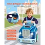 Engine Toy, 60 Pieces, Kids Mechanic Car Repair Set with Removable Parts, Lights and Sounds, Steering Wheel and Horn, Kids Mecha