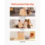 Kraft Paper Bags with Handles, 100Pcs 18 x 7 x 19 in, Large Paper Grocery Bags, Reusable & 100% Recycled Take-Out Sacks, Plain P