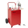 20 Gallon Fuel Caddy, Gasoline & Diesel Fuel Tank with Manual Transfer Pump, Portable Fuel Storage Tank with 2 Wheels & 10 ft Ho