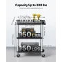 3-Shelf Utility Cart 300 lbs 27,6 x 18,1-tommer servicevogn med