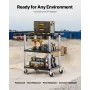 3-Shelf Utility Cart 300 lbs 27,6 x 18,1-tommer servicevogn med