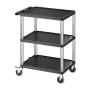 Utility Cart, 300 lbs Load Capacity, 27.6 x 18.1-inch Service Cart, Three-Shelf Heavy Duty Plastic Utility Cart with 360° Swivel